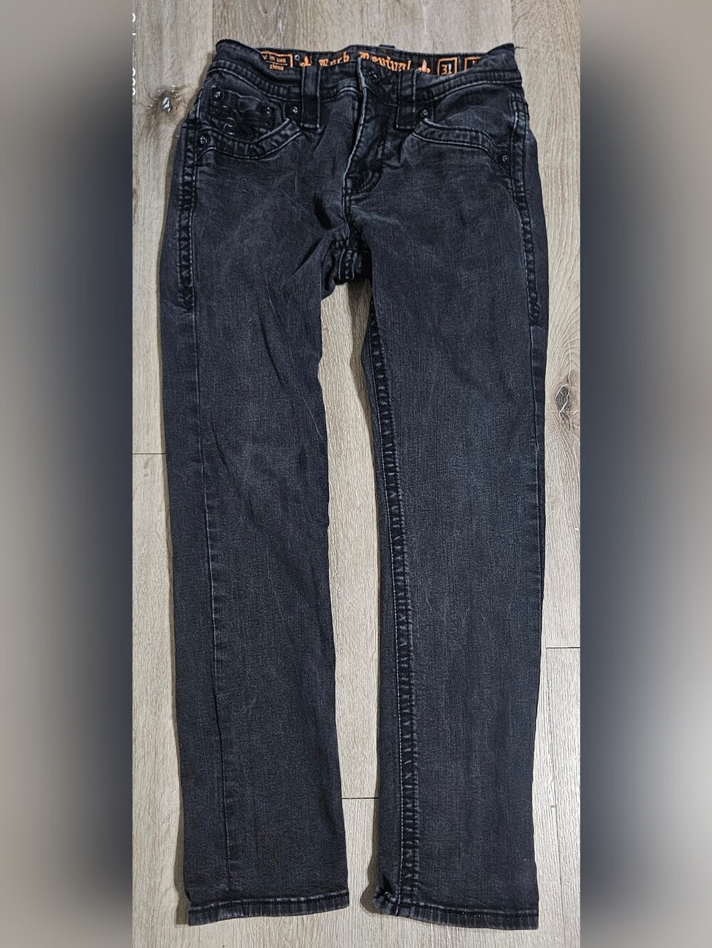 Rock Revival Kemel Straight Jeans Men's Size 31 Black